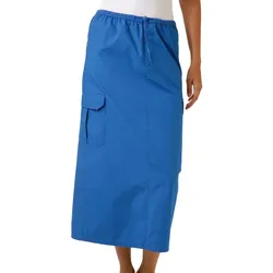 Aniston CASUAL Damen Cargo-Rock Sommer-Rock Midi-Länge Baumwoll-Rock mit Gummizug 77100947 Blau - 40