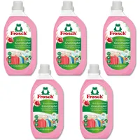 Frosch 5 x Bunt-Waschmittel Granatapfel Vorratspackung hohe Waschkraft für alle farbigen Textilien Vorteilspack mit 120 Waschladungen farbschützende Rezeptur mit Granatapfelauszügen