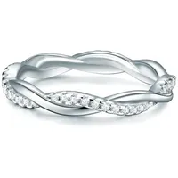 Trilani Ring aus Sterling Silber mit Zirkonia in silber | Gr.: 47