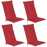 Beautissu Hochlehner Auflage 120 x 50 x 6 cm rot 4-tlg.