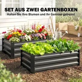 Outsunny Hochbeet 100 x 60 x 30 cm Dunkelgrau