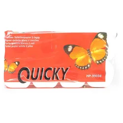 Quicky Toilettenpapier, 2-lagig, hochweiß, 100% Zellstoff, 64 Rollen
