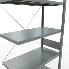 Schulte Lagertechnik Schulte Anbauregal Steckregal MULTIplus330 3000 x 1000 x 500 mm 7 Fachböden Kreuzstrebe verzinkt