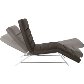 W.Schillig Relaxliege daily dreams Leder/Polyester 65 x 91 x 170 cm braun mit Kissen