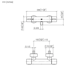 Dornbracht IMO Duschthermostat für Wandmontage Dark Brass gebürstet 34442979-39