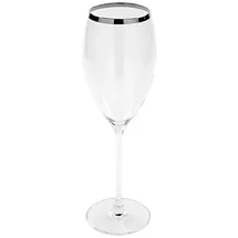 Fink Weißweinglas Platinum Silberfarben, Transparent Glas, Platinumauflage Höhe 27 Cm
