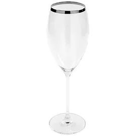 Fink Weißweinglas Platinum Silberfarben, Transparent Glas, Platinumauflage Höhe 27 Cm