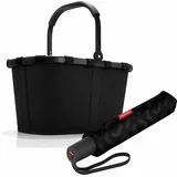 Reisenthel Accessoires GmbH & Co. KG reisenthel carrybag mit umbrella pocket duomatic Set, Einkaufskorb, Regenschirm, Frame Black, 22 L, 2-tlg.