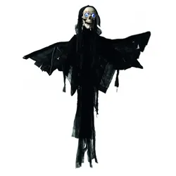 Todes Engel - animiert - Halloween - Figur 1,60m - Bewegt den Kiefer beim Sprechen - Leuchtaugen