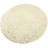 KiNZLER Badematte Chenille, Höhe 18 mm, rutschhemmend beschichtet, fußbodenheizungsgeeignet, Polyester, rund, Badteppich, Uni Farben, weich, als rechteckig, rund & Set erhältlich beige rund | Ø 90 cm x 18 mm