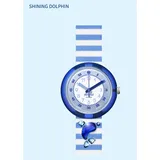 Flik Flak SHINING DOLPHIN Gehäusebreite 0 mm Kunststoffgehäuse Blau Silikonarmband Blau