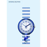 Flik Flak SHINING DOLPHIN Gehäusebreite 0 mm Kunststoffgehäuse Blau Silikonarmband Blau