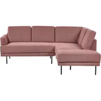 Beliani 4-Sitzer Ecksofa rosa linksseitig BREDA