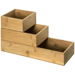 FIVE - 3 stapelbare Bambus-Organizer