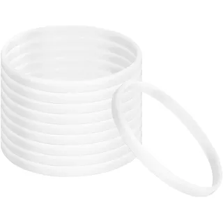 PATIKIL Silikon Armbänder 30 Pack Farbig Gummi Armbänder Leer Dehnbare Sportbänder für Erwachsene Teenager Sport Teamspiele Weiß