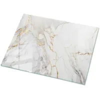 Tulup Tischplatte Weiß, Glas 80x60x0.4 cm Esszimmer, Tische, Esstische,