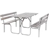Kaiser + Kraft Gruppensitzbank | Tisch und 2 Sitzbänke | Länge 1500 mm | Grau
