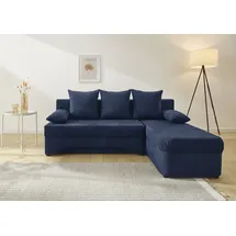 Jockenhöfer Eckcouch Mikrofaser L-Form 3-Sitzer Blau