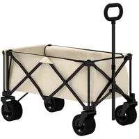 Outsunny Bollerwagen klappbar 100 kg belastbar beige