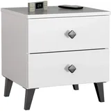 Akord Nachtschrank Luna 40 x 37 x 43 cm Weiß