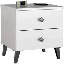 Akord Nachtschrank Luna 40 x 37 x 43 cm Weiß