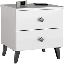 Akord Nachtschrank Luna 40 x 37 x 43 cm Weiß