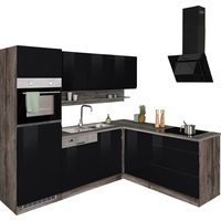Kochstation Küche »KS-Virginia«, Stellbreite 230/190 cm, ohne E-Geräte, schwarz