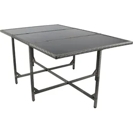 VCM 7-tlg Gartenmöbel Set Rattan Garten Set - Raloso grau H. 72 x B. 170 x T. 110 cm