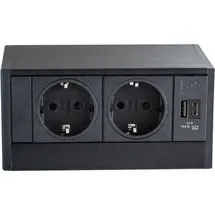 EVOline R-Dock Steckdosenelement 2 x Schuko, USB-A, - C Charger schwarz