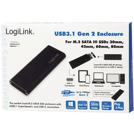 Logilink M.2 SATA Gehäuse 1 x M.2 USB 3,1