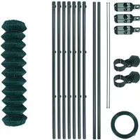 ESTEXO Maschendrahtzaun Set 1,5x15 m Komplettset Gartenzaunset Gartenzaun Zaunset grün