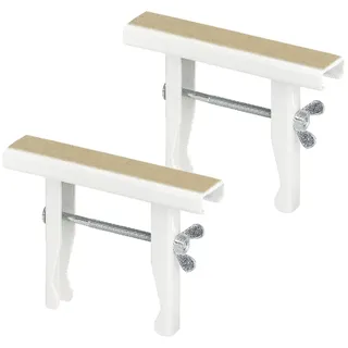 siwitec Universal-Heizkörperkonsole 150 x 32 x 1,25 mm im 2er-Set, vormontiert, weiß, Heizkörperkonsole