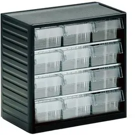 TRESTON Kleinteilemagazin Kunststoff 31 x 29 x 18 cm Lichtgrau 12 Schubladen