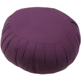 GURU SHOP Rundes Einfarbiges Meditationskissen, Yoga Kissen, Yogakissen, Sitzkissen, Bodenkissen, Dekokissen - Lila, 20x35x35 cm