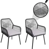 Mendler HWC-O12 Gartenstuhl 54 x 54 x 81 cm grau 2 St.