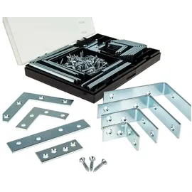 Masterproof Professional Masterproof Sortiment Winkel- und Verbindungsbleche, 180-teilig