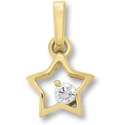Ketten-Anhänger ONE ELEMENT "Zirkonia Stern Anhänger aus 333 Gelbgold", gold, Schmuckanhänger, Kinder, Gelbgold 333-Gold, Gelbgold 333, Gold, zeitlos schön – für besondere Momente gemacht
