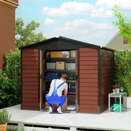 Outsunny Gerätehaus 4,4 m2 2,40 x 2,06 m Teak