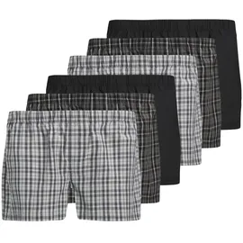 JACK & JONES Web-Boxershorts 6er Pack in Schwarz/Grau S