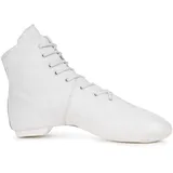 Dance2you Viva Dance Gardetanzstiefel Erwachsene & Kinder – BDK Turnierstiefel aus Leder mit geteilter Gummisohle & Schnürung – Flexibler Tanzstiefel für Garde, Karneval & Showtanz (weiß, Größe 43) - 43 EU