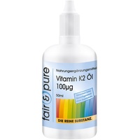 Vitamin K2 Öl 50ml - 100 μg pro 10 Tropfen - natürliches Menaquinon MK-7 - vegan
