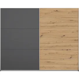 Rauch Schwebetürenschrank RAUCH "AURELIO Kleiderschrank Garderobe TOPSELLER OTTO ́s CHOICE", grau (graumetallic, eiche artisan), B:261cm H:210cm T:59cm, Holzwerkstoff, Schränke, Schwebetürenschrank, 3 verschiedene Ausstattungsvarianten Griffe aus Metall MADE IN