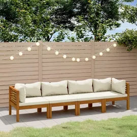 vidaXL Garten-Lounge-Set 4-Sitzer creme Akazie