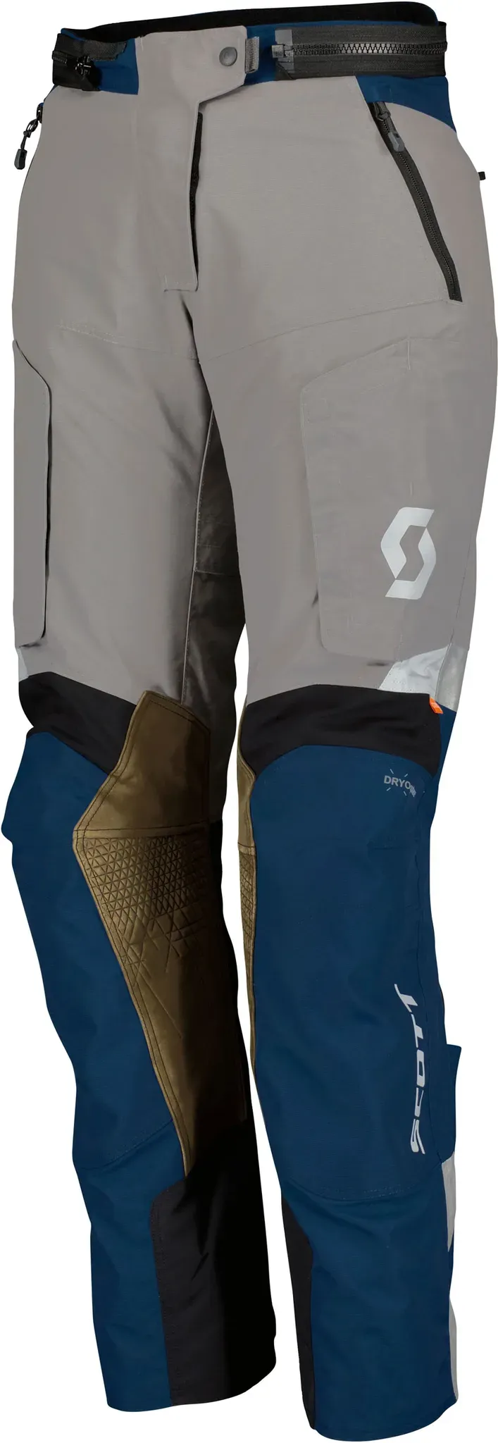 Scott Dualraid Dryo, pantalon textile imperméable pour femmes - Bleu Foncé/Gris/Marron - 38