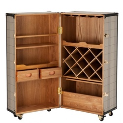Casa Padrino Luxus Bar Schrank im Vintage Koffer Design - Kommode - Art Deco Barock Jugendstil Kofferschrank - Luxus Hotel Bar Trolley