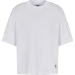 EA7 Unisex. 7X000036_AF13243 Weißes lässiges T-Shirt (XL), Baumwolle, Kurzarm