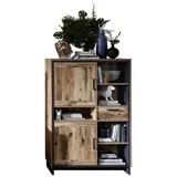 Froschkönig24 PRATO Highboard Alpine Lodge / Abs. Graphit - Braun