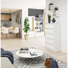 akord furniture factory AKORD K60 Weiß 60 cm, 5 Schubladen B60 x H121 x T40 cm - Sideboards, Highboards