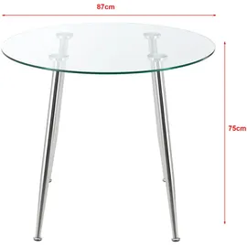 [en.casa] Humppila Ø 87 cm chromfarben