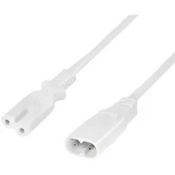 LogiLink Kabel Kaltgeräte Stecker > Buchse 2 m Weiß